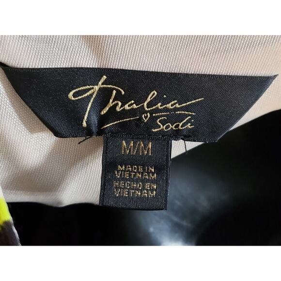 Thalia Sodi Womens Multi Stretch Leopard Print Keyhole Neck Knee Length Dress M - Picture 10 of 14